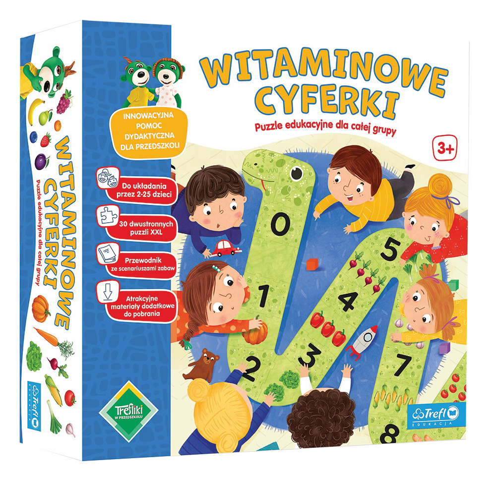 witaminowe cyferki puzzle XXL wielkoformatowe
