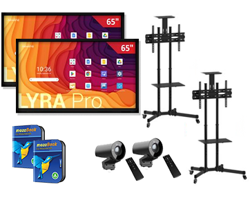 Zestaw: 2 x monitor 65 LYRA PRO + 2 x kamera ModCam+ + 2 x podstawa mobilna + 2 x mozaBook Classroom na 6 miesięcy