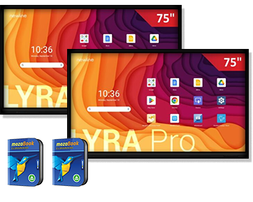 Zestaw: 2 x monitor 75 LYRA PRO z uchwytami + 2 x mozaBook Classroom na 6 miesięcy