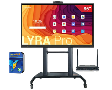 Zestaw: 1 x monitor 86 LYRA PRO + OPS i5 12 gen. + podstawa mobilna HW86 + 1 x mozaBook Classroom na 6 miesięcy