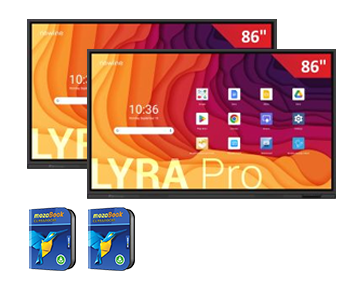 Zestaw: 2 x 86 LYRA PRO z uchwytami + 2 x mozaBook Classroom na 6 miesięcy