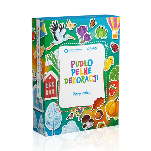 Pudło pełne dekoracji pory roku