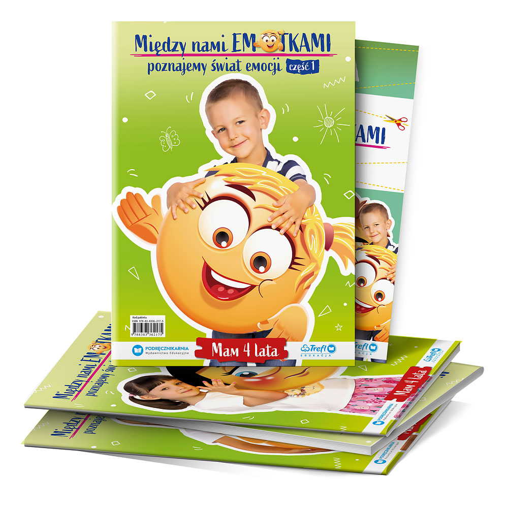 Między nami Emotkami. Poznajemy świat emocji. Mam 4 lata