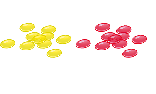 30 pchełek w dwóch kolorach