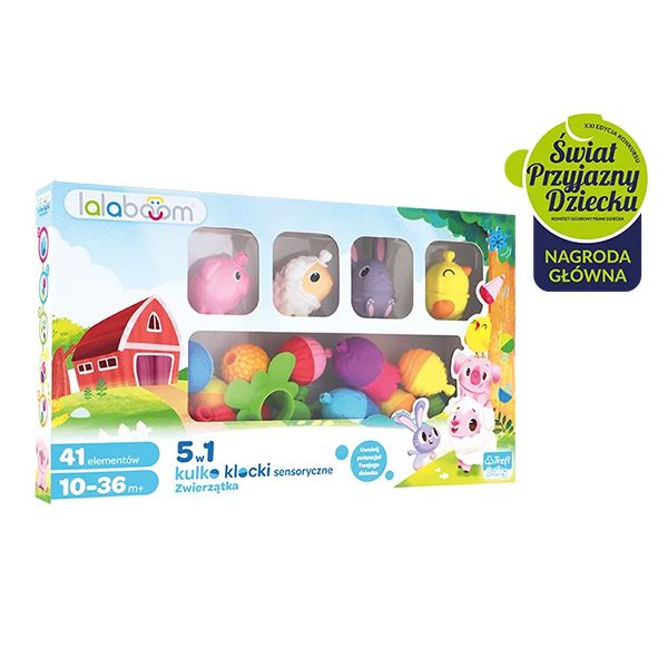 Zestaw prezentowy kulko-klocków – zwierzątka farma (41 elementów)