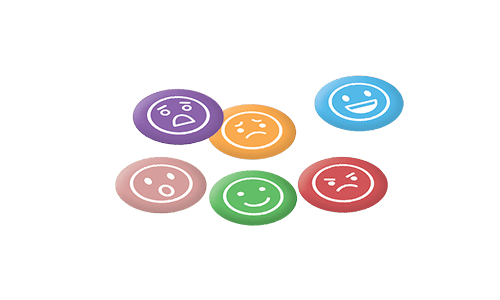 6 żetonów z symbolami emocji