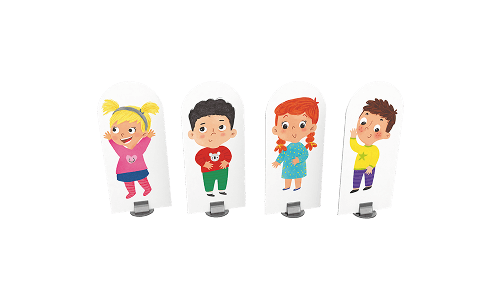 4 pionki z podstawkami